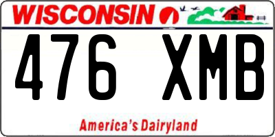 WI license plate 476XMB
