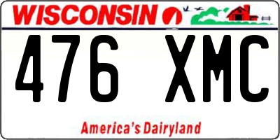 WI license plate 476XMC