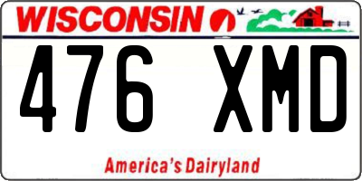 WI license plate 476XMD