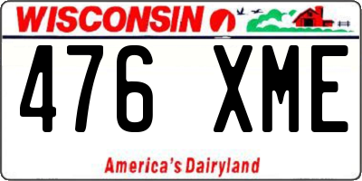 WI license plate 476XME