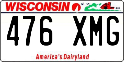 WI license plate 476XMG