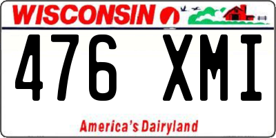 WI license plate 476XMI