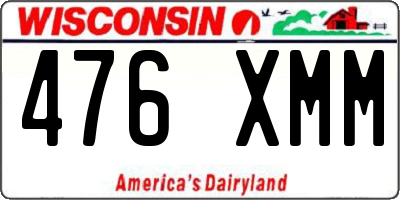 WI license plate 476XMM