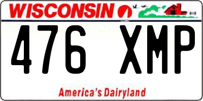 WI license plate 476XMP