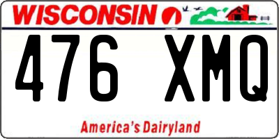 WI license plate 476XMQ