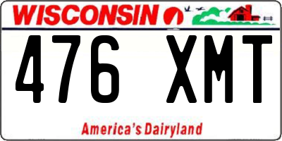 WI license plate 476XMT