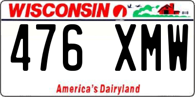 WI license plate 476XMW