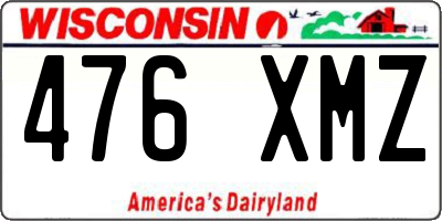 WI license plate 476XMZ