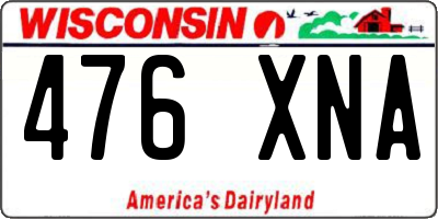 WI license plate 476XNA