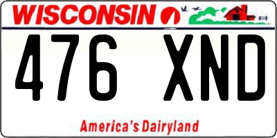 WI license plate 476XND
