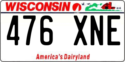 WI license plate 476XNE