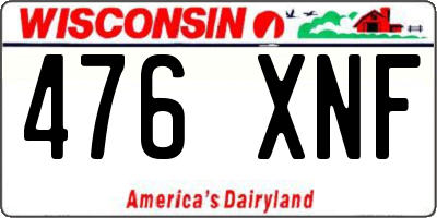 WI license plate 476XNF