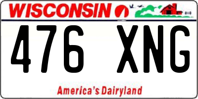 WI license plate 476XNG