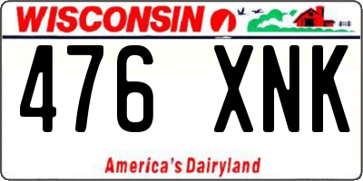 WI license plate 476XNK