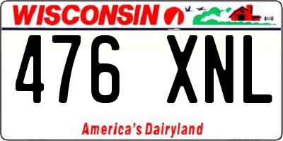 WI license plate 476XNL