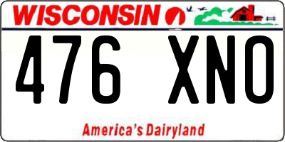 WI license plate 476XNO