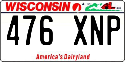 WI license plate 476XNP