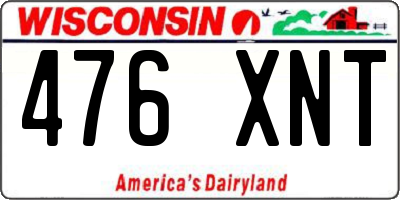 WI license plate 476XNT