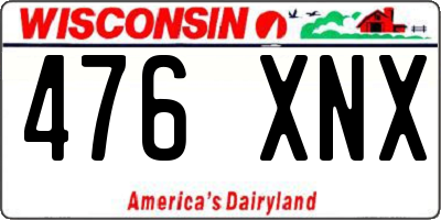 WI license plate 476XNX