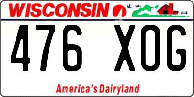 WI license plate 476XOG