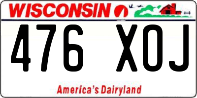 WI license plate 476XOJ