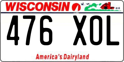 WI license plate 476XOL