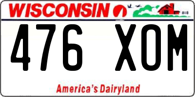 WI license plate 476XOM