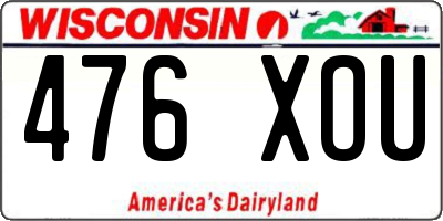WI license plate 476XOU