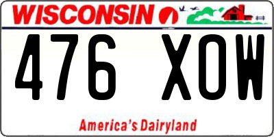 WI license plate 476XOW