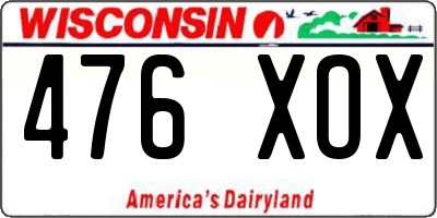 WI license plate 476XOX