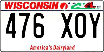 WI license plate 476XOY