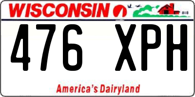 WI license plate 476XPH