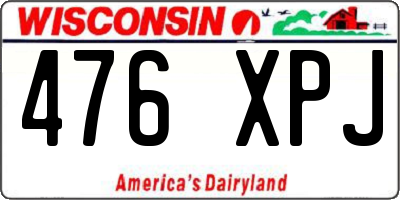 WI license plate 476XPJ