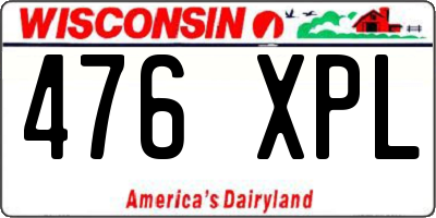 WI license plate 476XPL
