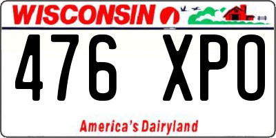 WI license plate 476XPO