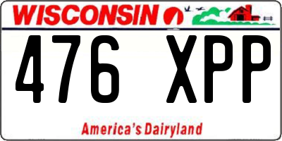 WI license plate 476XPP