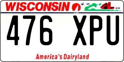 WI license plate 476XPU
