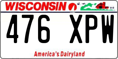 WI license plate 476XPW