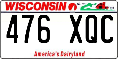 WI license plate 476XQC