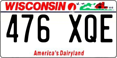 WI license plate 476XQE