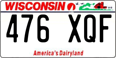 WI license plate 476XQF