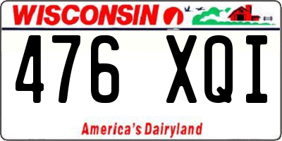 WI license plate 476XQI