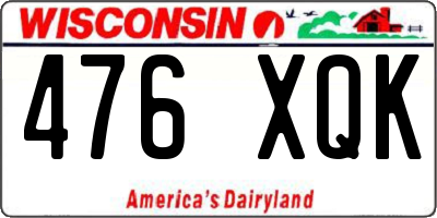 WI license plate 476XQK
