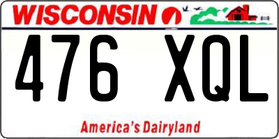 WI license plate 476XQL