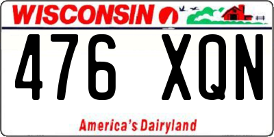 WI license plate 476XQN