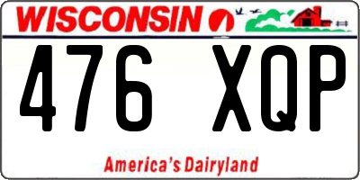 WI license plate 476XQP
