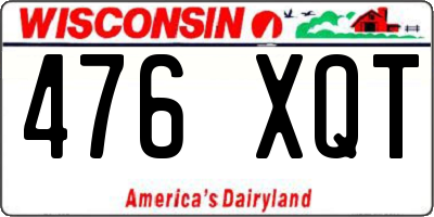 WI license plate 476XQT