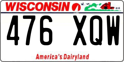 WI license plate 476XQW