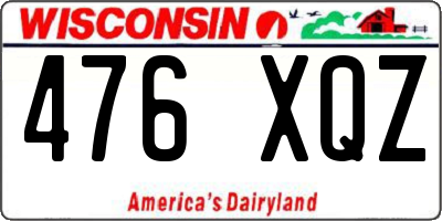 WI license plate 476XQZ