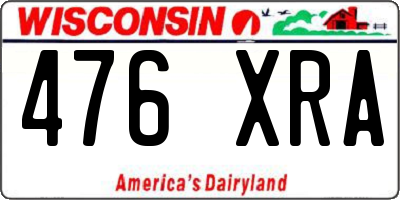 WI license plate 476XRA